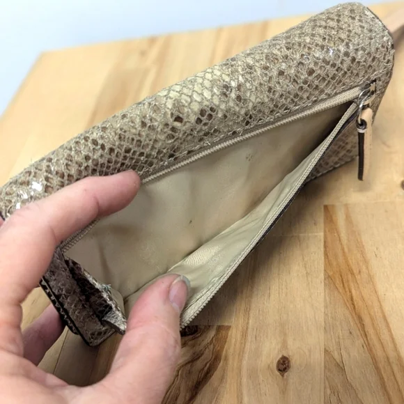 Coach Tan Snakeskin Wristlet - Picture 5 of 9